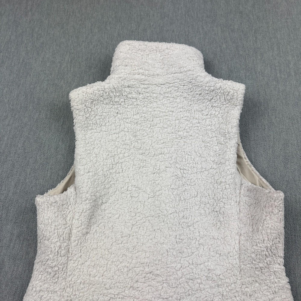 Patagonia Vest Women Small White Los‎ Gatos Fleece Full Zip Fuzzy Pocket 25215 - Picture 12 of 13
